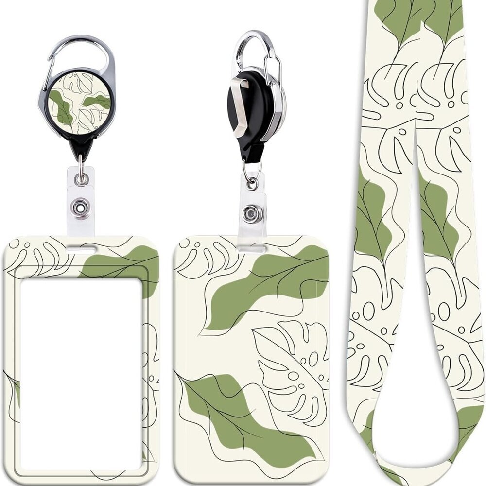 Boho ID Lanyard Badge Holder & Retractable Badge Reel Clip Cute Keychain Lanyard